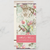 Carte élégante de menu de tulipes de n de (Devant / Derrière)