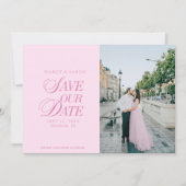 Carte Élégante de Mise en Garde Rose Pastel de Cla (Devant)