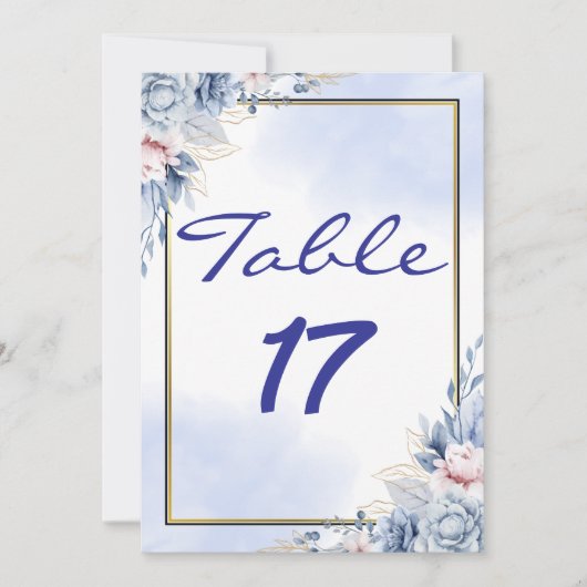 Carte élégante de numéro de table (Devant)