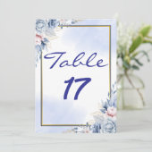 Carte élégante de numéro de table (Debout devant)