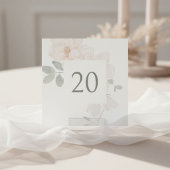 Carte élégante de numéro de table de mariage à fle
