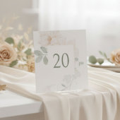 Carte élégante de numéro de table de mariage à fle