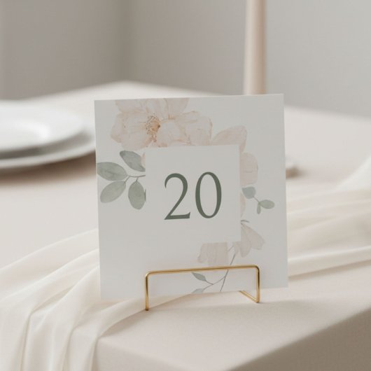 Carte élégante de numéro de table de mariage à fle