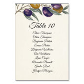 Carte élégante de numéro de table de mariage à l'o (Dos)