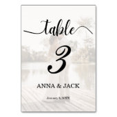 Carte élégante de numéro de table de mariage avec (Par défaut)