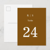 Carte élégante de numéro de table de mariage avec (Devant / Derrière)