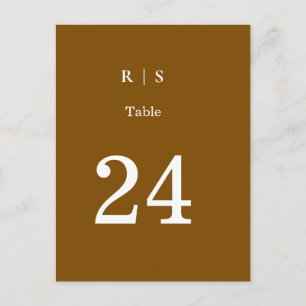 Carte élégante de numéro de table de mariage avec