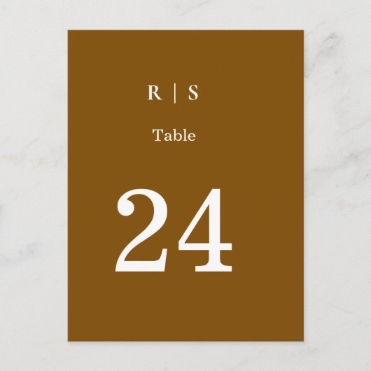 Carte élégante de numéro de table de mariage avec (Devant)