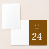 Carte élégante de numéro de table de mariage avec  (Affichage)