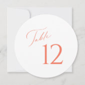 Carte élégante de numéro de table de mariage en éc (Devant)