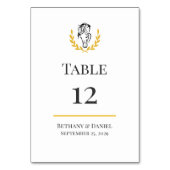 Carte élégante de numéro de table de mariage éques (Dos)