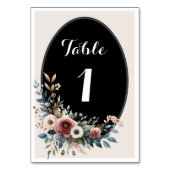 Carte élégante de numéro de table de mariage flora (Dos)