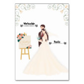 Carte élégante de numéro de table de mariage flora (Dos)