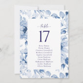 Carte élégante de numéro de table de mariage flora (Devant)