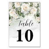 Carte élégante de numéro de table de mariage flora (Dos)
