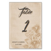 Carte élégante de numéro de table de mariage flora (Par défaut)