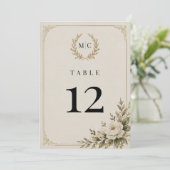 Carte élégante de numéro de table de mariage Luxe  (Debout devant)