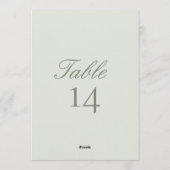 Carte élégante de numéro de table de mariage moder (Dos)