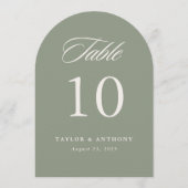 Carte élégante de numéro de table de mariage Simpl (Devant)