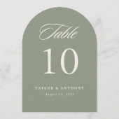 Carte élégante de numéro de table de mariage Simpl (Dos)