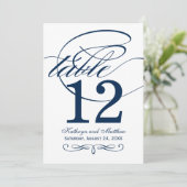 Carte élégante de numéro de table en calligraphie (Debout devant)