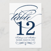 Carte élégante de numéro de table en calligraphie (Devant)