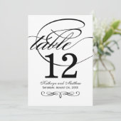 Carte élégante de numéro de table en calligraphie (Debout devant)