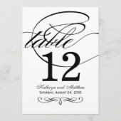 Carte élégante de numéro de table en calligraphie (Devant)