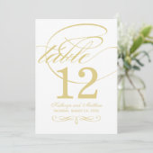 Carte élégante de numéro de table en calligraphie  (Debout devant)