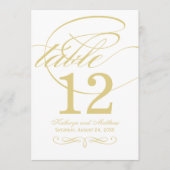 Carte élégante de numéro de table en calligraphie  (Devant)