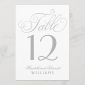 Carte élégante de numéro de table en calligraphie (Dos)