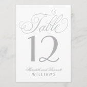 Carte élégante de numéro de table en calligraphie (Devant)