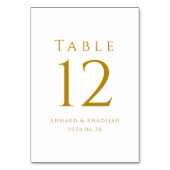 Carte élégante de numéro de table en or (Par défaut)