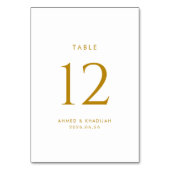 Carte élégante de numéro de table en or (Par défaut)