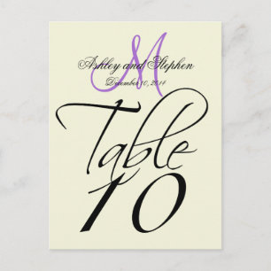 Carte élégante de numéro de table Mariage Beige La