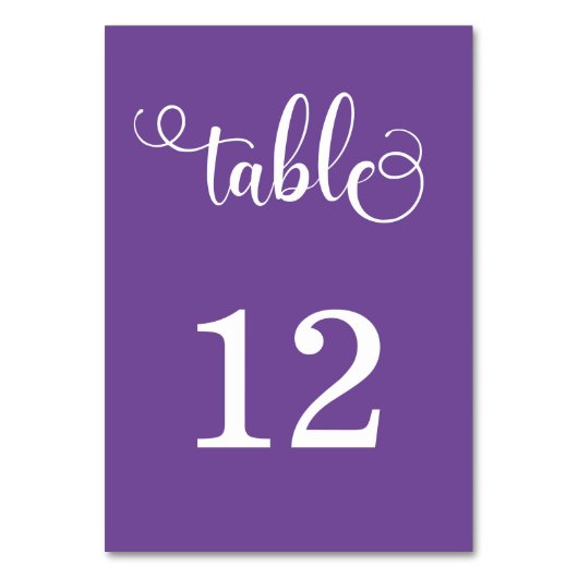 Carte élégante de numéro de table violet (Par défaut)