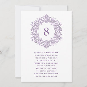 Carte élégante de placement de mariage au blason v