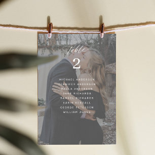 Carte élégante de plan de table de mariage avec ph