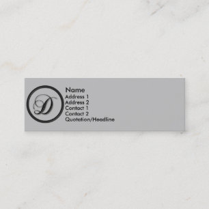 Carte élégante de profil du monogramme D de