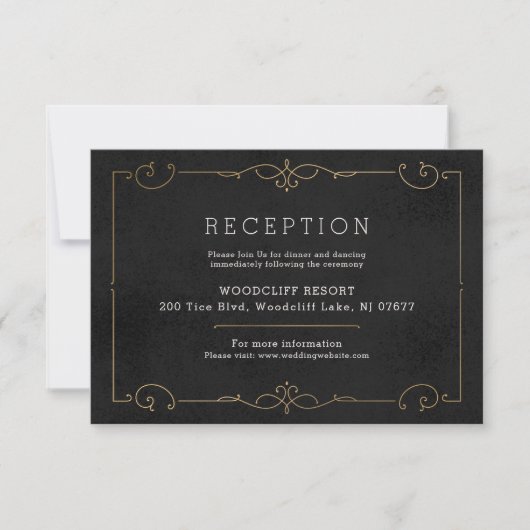 Carte élégante de réception de mariage classique m (Devant)