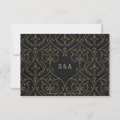 Carte élégante de réception de mariage classique m (Dos)