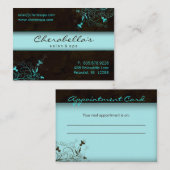 Carte élégante de rendez-vous de turquoise de (Devant / Derrière)
