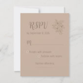 Carte élégante de réponse beige florale pour maria (Devant)