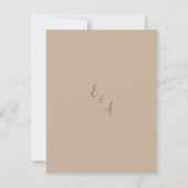 Carte élégante de réponse beige florale pour maria (Dos)