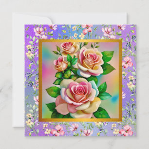 Carte élégante de rose d'aquarelle de Fête des Mèr