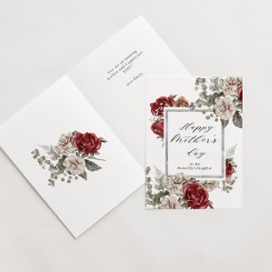 carte élégante de rose rustique pour la fête des m