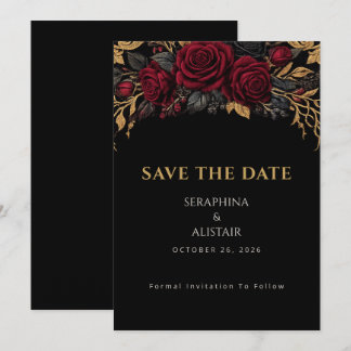 Carte Élégante de Sauvegarde de Date de Style Goth