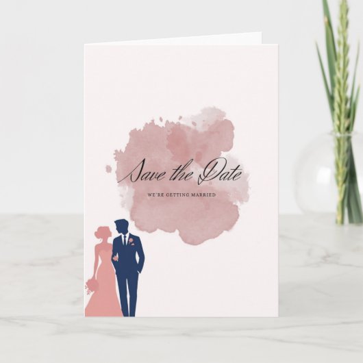 Carte élégante de Save the Date dans le style aqua (Devant)
