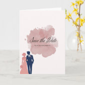 Carte élégante de Save the Date dans le style aqua (Fleur jaune)