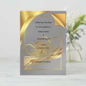 Carte Élégante de Save the Date en Or | Mariage de (Debout devant)